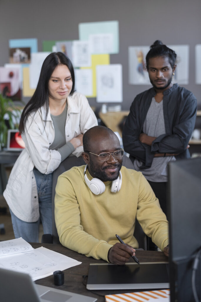 people working together animation studio scaled